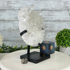 Super Quality Clear Quartz Crystal Cluster, metal base, 8.4 lbs & 11.1" Tall #5495-0077 by Brazil Gems® - Brazil GemsBrazil GemsSuper Quality Clear Quartz Crystal Cluster, metal base, 8.4 lbs & 11.1" Tall #5495-0077 by Brazil Gems®Clusters on Fixed Bases5495-0077