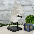 Super Quality Clear Quartz Crystal Cluster, metal base, 8.4 lbs & 11.1" Tall #5495-0077 by Brazil Gems® - Brazil GemsBrazil GemsSuper Quality Clear Quartz Crystal Cluster, metal base, 8.4 lbs & 11.1" Tall #5495-0077 by Brazil Gems®Clusters on Fixed Bases5495-0077