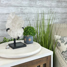 Super Quality Clear Quartz Crystal Cluster, metal base, 8.4 lbs & 11.1" Tall #5495-0077 by Brazil Gems® - Brazil GemsBrazil GemsSuper Quality Clear Quartz Crystal Cluster, metal base, 8.4 lbs & 11.1" Tall #5495-0077 by Brazil Gems®Clusters on Fixed Bases5495-0077