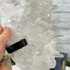 Super Quality Clear Quartz Crystal Cluster, metal base, 8.4 lbs & 11.1" Tall #5495-0077 by Brazil Gems® - Brazil GemsBrazil GemsSuper Quality Clear Quartz Crystal Cluster, metal base, 8.4 lbs & 11.1" Tall #5495-0077 by Brazil Gems®Clusters on Fixed Bases5495-0077