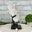 Super Quality Clear Quartz Crystal Cluster, metal base, 8.4 lbs & 11.1" Tall #5495-0077 by Brazil Gems® - Brazil GemsBrazil GemsSuper Quality Clear Quartz Crystal Cluster, metal base, 8.4 lbs & 11.1" Tall #5495-0077 by Brazil Gems®Clusters on Fixed Bases5495-0077