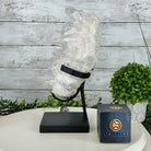 Super Quality Clear Quartz Crystal Cluster, metal base, 8.4 lbs & 11.1" Tall #5495-0077 by Brazil Gems® - Brazil GemsBrazil GemsSuper Quality Clear Quartz Crystal Cluster, metal base, 8.4 lbs & 11.1" Tall #5495-0077 by Brazil Gems®Clusters on Fixed Bases5495-0077