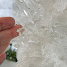 Super Quality Clear Quartz Crystal Cluster, metal base, 8.4 lbs & 11.1" Tall #5495-0077 by Brazil Gems® - Brazil GemsBrazil GemsSuper Quality Clear Quartz Crystal Cluster, metal base, 8.4 lbs & 11.1" Tall #5495-0077 by Brazil Gems®Clusters on Fixed Bases5495-0077