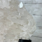 Super Quality Clear Quartz Crystal Cluster, metal base, 8.4 lbs & 11.1" Tall #5495-0077 by Brazil Gems® - Brazil GemsBrazil GemsSuper Quality Clear Quartz Crystal Cluster, metal base, 8.4 lbs & 11.1" Tall #5495-0077 by Brazil Gems®Clusters on Fixed Bases5495-0077