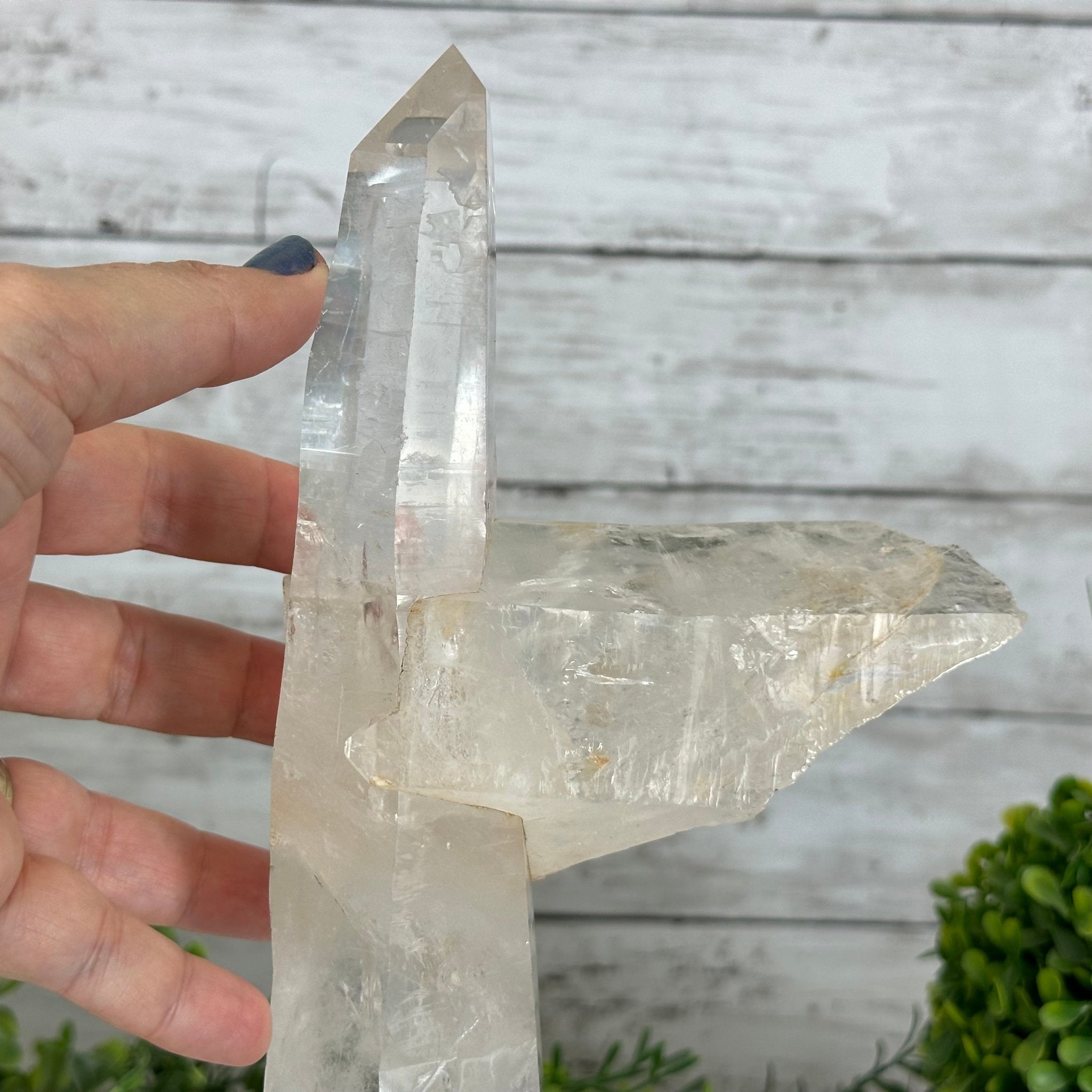 Super Quality Clear Quartz Point on a Metal Stand, 3 lbs & 12.1" Tall #3121CQ-003 - Brazil GemsBrazil GemsSuper Quality Clear Quartz Point on a Metal Stand, 3 lbs & 12.1" Tall #3121CQ-003Crystal Points3121CQ-003