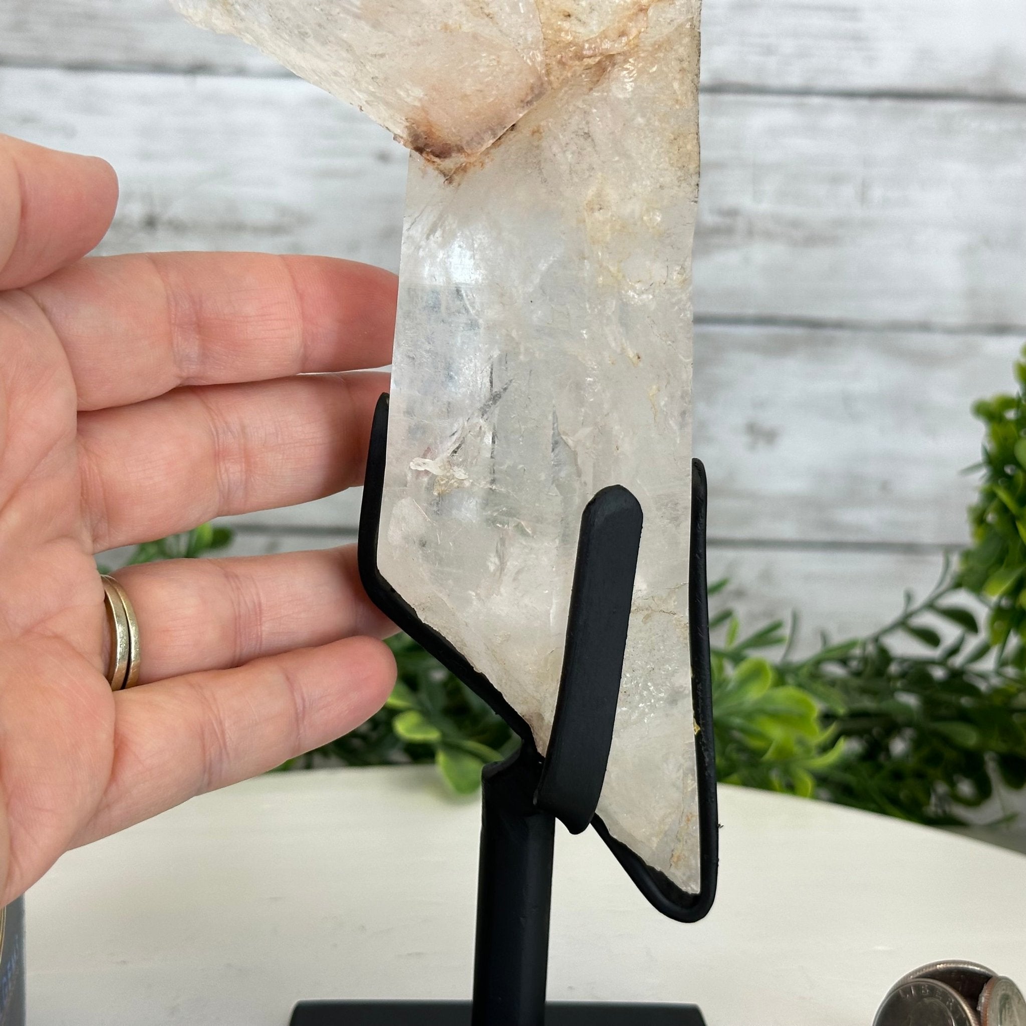 Super Quality Clear Quartz Point on a Metal Stand, 3 lbs & 12.1" Tall #3121CQ-003 - Brazil GemsBrazil GemsSuper Quality Clear Quartz Point on a Metal Stand, 3 lbs & 12.1" Tall #3121CQ-003Crystal Points3121CQ-003
