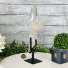 Super Quality Clear Quartz Point on a Metal Stand, 3 lbs & 12.1" Tall #3121CQ-003 - Brazil GemsBrazil GemsSuper Quality Clear Quartz Point on a Metal Stand, 3 lbs & 12.1" Tall #3121CQ-003Crystal Points3121CQ-003