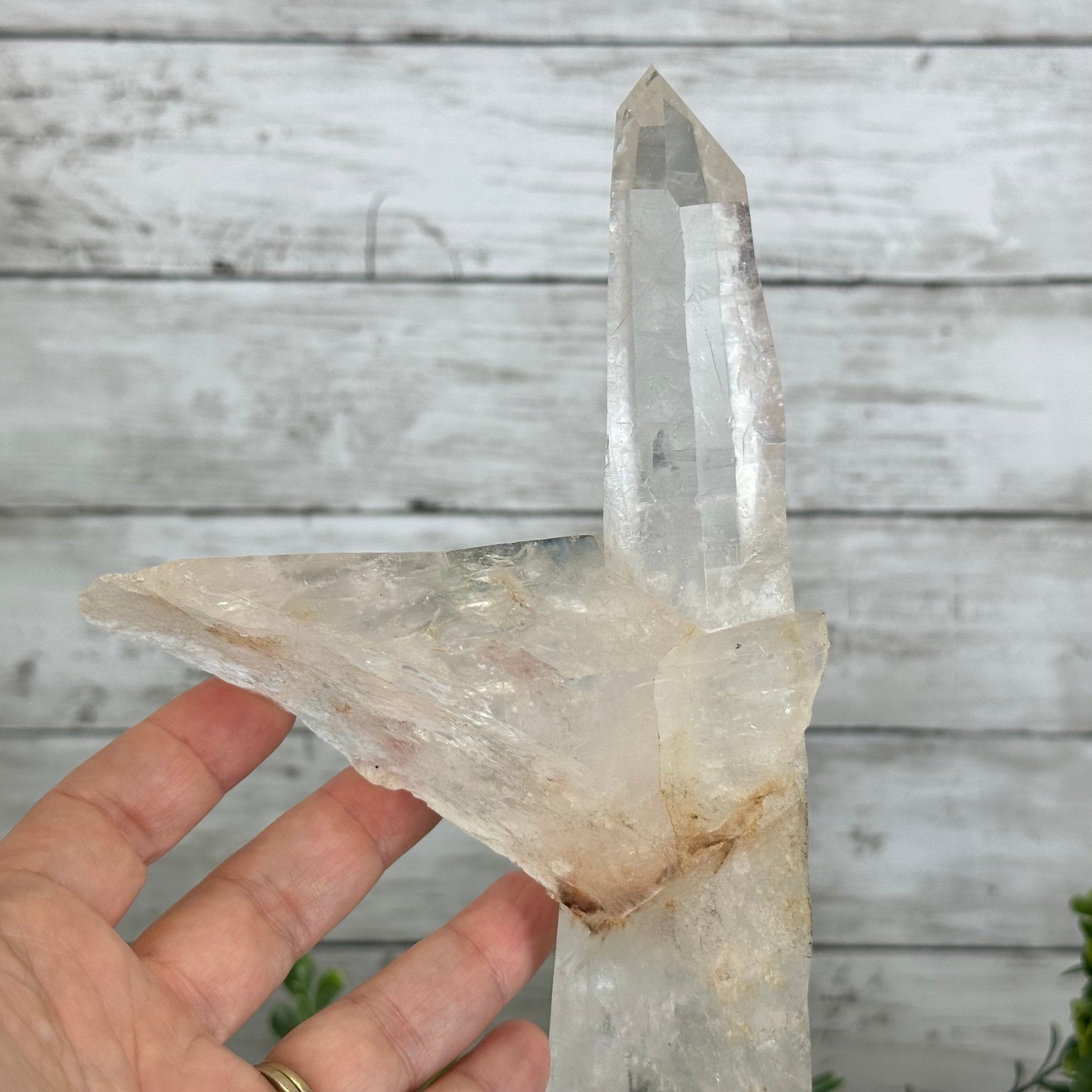 Super Quality Clear Quartz Point on a Metal Stand, 3 lbs & 12.1" Tall #3121CQ-003 - Brazil GemsBrazil GemsSuper Quality Clear Quartz Point on a Metal Stand, 3 lbs & 12.1" Tall #3121CQ-003Crystal Points3121CQ-003