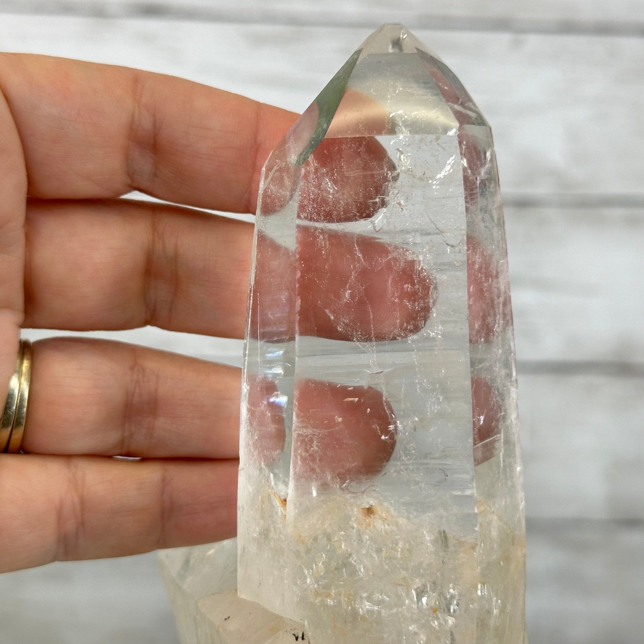 Super Quality Clear Quartz Point on a Metal Stand, 3 lbs & 12.1" Tall #3121CQ-003 - Brazil GemsBrazil GemsSuper Quality Clear Quartz Point on a Metal Stand, 3 lbs & 12.1" Tall #3121CQ-003Crystal Points3121CQ-003