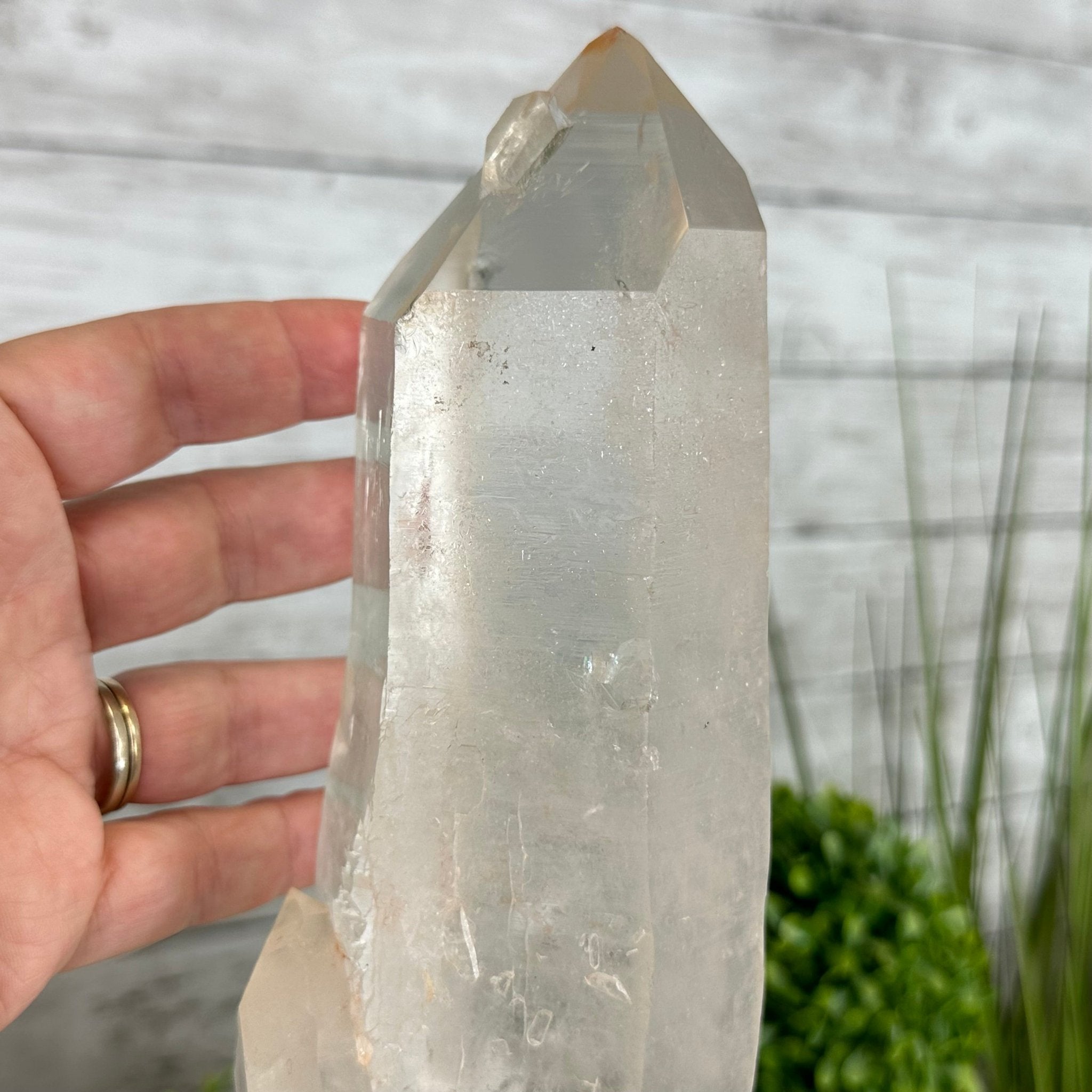 Super Quality Clear Quartz Point on a Metal Stand, 5.5 lbs & 13.5" Tall #3121CQ-008 - Brazil GemsBrazil GemsSuper Quality Clear Quartz Point on a Metal Stand, 5.5 lbs & 13.5" Tall #3121CQ-008Crystal Points3121CQ-008