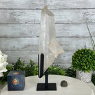 Super Quality Clear Quartz Point on a Metal Stand, 5.5 lbs & 13.5" Tall #3121CQ-008 - Brazil GemsBrazil GemsSuper Quality Clear Quartz Point on a Metal Stand, 5.5 lbs & 13.5" Tall #3121CQ-008Crystal Points3121CQ-008