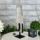 Super Quality Clear Quartz Point on a Metal Stand, 5.5 lbs & 13.5" Tall #3121CQ-008 - Brazil GemsBrazil GemsSuper Quality Clear Quartz Point on a Metal Stand, 5.5 lbs & 13.5" Tall #3121CQ-008Crystal Points3121CQ-008