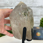 Super Quality Clear Quartz Point on a Metal Stand, 6 lbs & 9.1" Tall #3121CQ-009 - Brazil GemsBrazil GemsSuper Quality Clear Quartz Point on a Metal Stand, 6 lbs & 9.1" Tall #3121CQ-009Crystal Points3121CQ-009