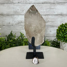 Super Quality Clear Quartz Point on a Metal Stand, 6 lbs & 9.1" Tall #3121CQ-009 - Brazil GemsBrazil GemsSuper Quality Clear Quartz Point on a Metal Stand, 6 lbs & 9.1" Tall #3121CQ-009Crystal Points3121CQ-009