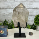 Super Quality Clear Quartz Point on a Metal Stand, 6 lbs & 9.1" Tall #3121CQ-009 - Brazil GemsBrazil GemsSuper Quality Clear Quartz Point on a Metal Stand, 6 lbs & 9.1" Tall #3121CQ-009Crystal Points3121CQ-009