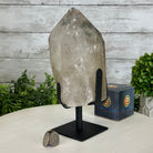 Super Quality Clear Quartz Point on a Metal Stand, 6 lbs & 9.1" Tall #3121CQ-009 - Brazil GemsBrazil GemsSuper Quality Clear Quartz Point on a Metal Stand, 6 lbs & 9.1" Tall #3121CQ-009Crystal Points3121CQ-009