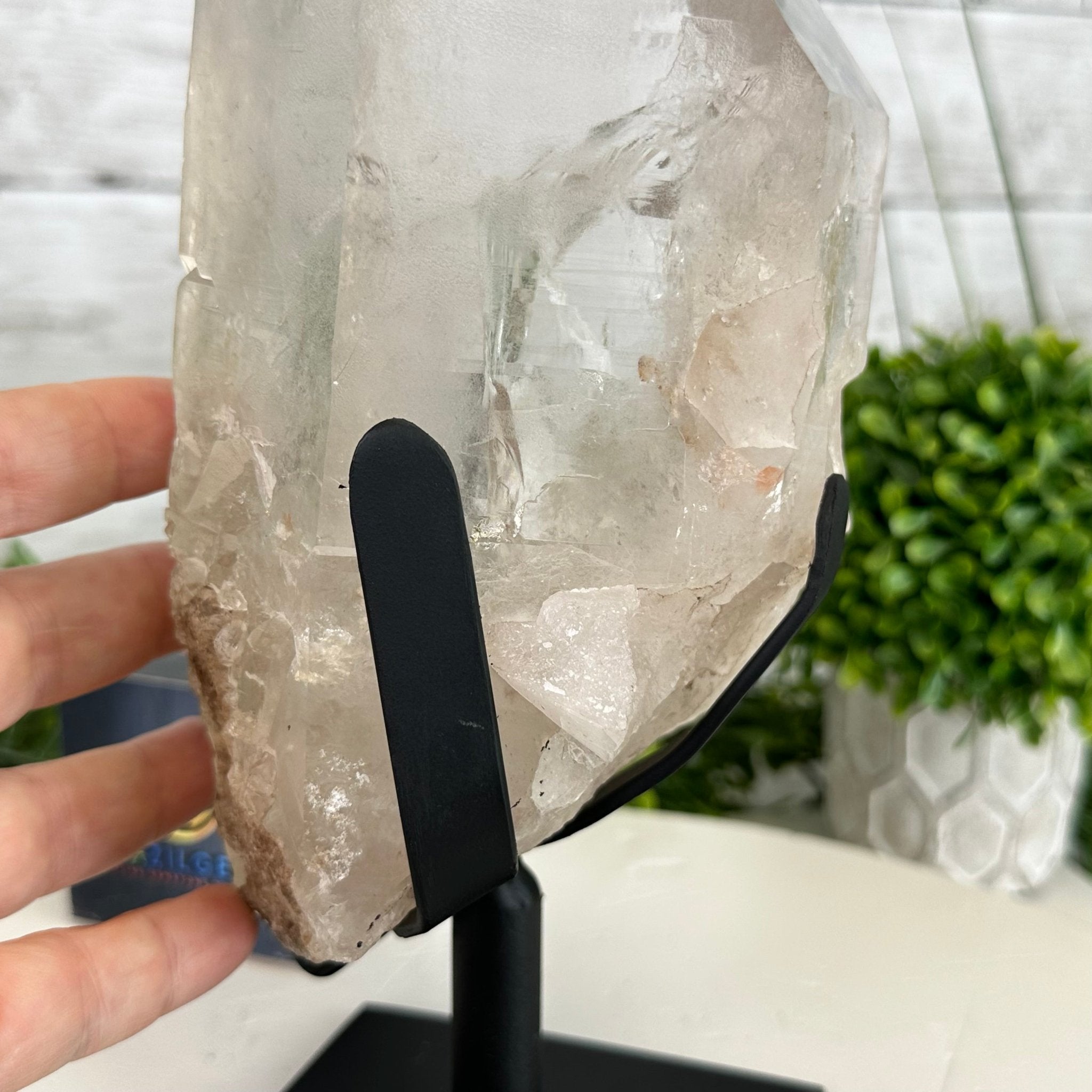 Super Quality Clear Quartz Point on a Metal Stand, 7.9 lbs & 11.4" Tall #3121CQ-010 - Brazil GemsBrazil GemsSuper Quality Clear Quartz Point on a Metal Stand, 7.9 lbs & 11.4" Tall #3121CQ-010Crystal Points3121CQ-010