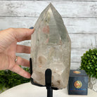 Super Quality Clear Quartz Point on a Metal Stand, 7.9 lbs & 11.4" Tall #3121CQ-010 - Brazil GemsBrazil GemsSuper Quality Clear Quartz Point on a Metal Stand, 7.9 lbs & 11.4" Tall #3121CQ-010Crystal Points3121CQ-010