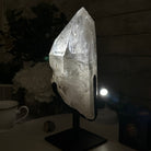 Super Quality Clear Quartz Point on a Metal Stand, 7.9 lbs & 11.4" Tall #3121CQ-010 - Brazil GemsBrazil GemsSuper Quality Clear Quartz Point on a Metal Stand, 7.9 lbs & 11.4" Tall #3121CQ-010Crystal Points3121CQ-010