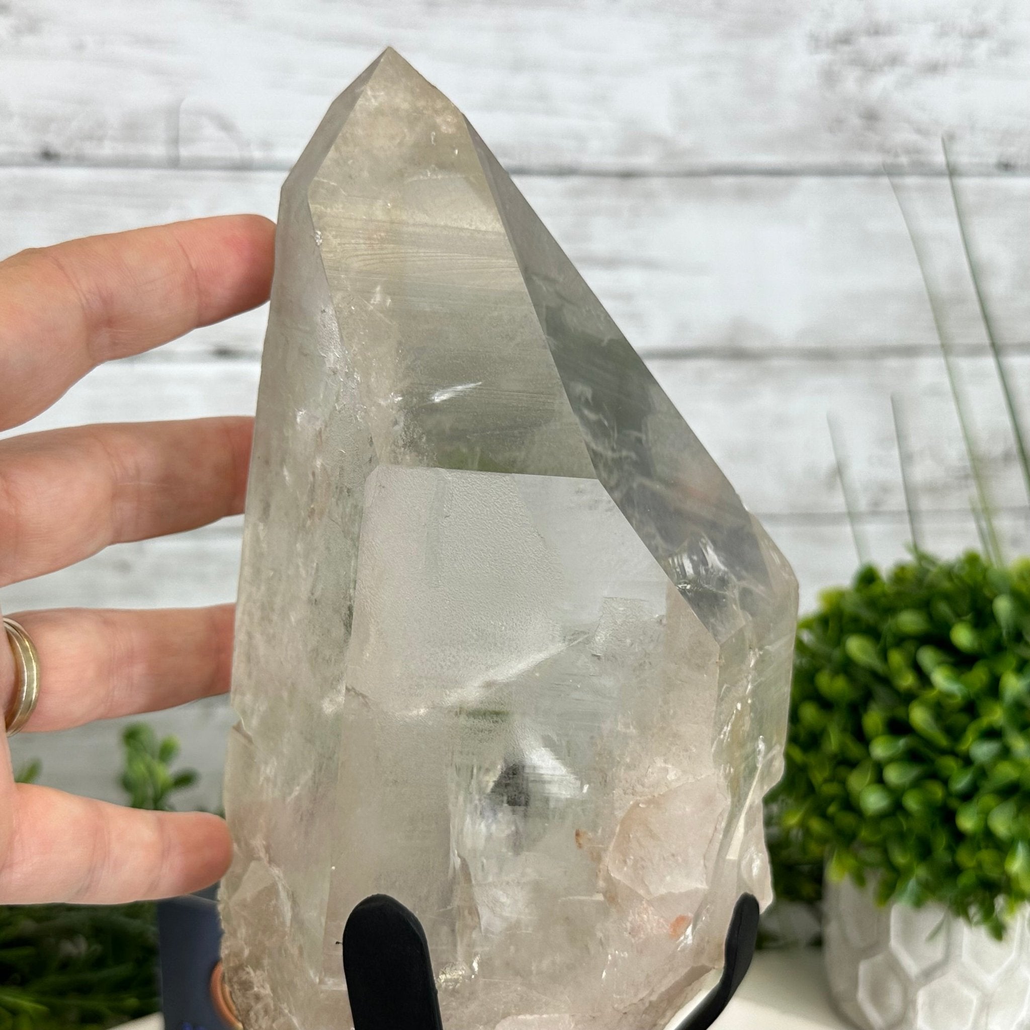 Super Quality Clear Quartz Point on a Metal Stand, 7.9 lbs & 11.4" Tall #3121CQ-010 - Brazil GemsBrazil GemsSuper Quality Clear Quartz Point on a Metal Stand, 7.9 lbs & 11.4" Tall #3121CQ-010Crystal Points3121CQ-010