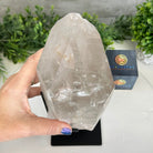 Super Quality Clear Quartz Point on a Metal Stand, 7.9 lbs & 11.4" Tall #3121CQ-010 - Brazil GemsBrazil GemsSuper Quality Clear Quartz Point on a Metal Stand, 7.9 lbs & 11.4" Tall #3121CQ-010Crystal Points3121CQ-010
