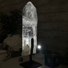 Super Quality Clear Quartz Point on a Metal Stand, 8.9 lbs & 14.9" Tall #3121CQ-011 - Brazil GemsBrazil GemsSuper Quality Clear Quartz Point on a Metal Stand, 8.9 lbs & 14.9" Tall #3121CQ-011Crystal Points3121CQ-011