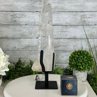 Super Quality Clear Quartz Point on a Metal Stand, 8.9 lbs & 14.9" Tall #3121CQ-011 - Brazil GemsBrazil GemsSuper Quality Clear Quartz Point on a Metal Stand, 8.9 lbs & 14.9" Tall #3121CQ-011Crystal Points3121CQ-011