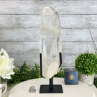 Super Quality Clear Quartz Point on a Metal Stand, 8.9 lbs & 14.9" Tall #3121CQ-011 - Brazil GemsBrazil GemsSuper Quality Clear Quartz Point on a Metal Stand, 8.9 lbs & 14.9" Tall #3121CQ-011Crystal Points3121CQ-011