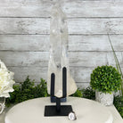 Super Quality Clear Quartz Point on a Metal Stand, 8.9 lbs & 14.9" Tall #3121CQ-011 - Brazil GemsBrazil GemsSuper Quality Clear Quartz Point on a Metal Stand, 8.9 lbs & 14.9" Tall #3121CQ-011Crystal Points3121CQ-011