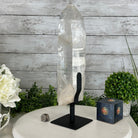 Super Quality Clear Quartz Point on a Metal Stand, 8.9 lbs & 14.9" Tall #3121CQ-011 - Brazil GemsBrazil GemsSuper Quality Clear Quartz Point on a Metal Stand, 8.9 lbs & 14.9" Tall #3121CQ-011Crystal Points3121CQ-011
