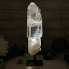 Super Quality Clear Quartz Point on a Metal Stand, 8.9 lbs & 14.9" Tall #3121CQ-011 - Brazil GemsBrazil GemsSuper Quality Clear Quartz Point on a Metal Stand, 8.9 lbs & 14.9" Tall #3121CQ-011Crystal Points3121CQ-011