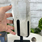 Super Quality Clear Quartz Point on a Metal Stand, 8.9 lbs & 14.9" Tall #3121CQ-011 - Brazil GemsBrazil GemsSuper Quality Clear Quartz Point on a Metal Stand, 8.9 lbs & 14.9" Tall #3121CQ-011Crystal Points3121CQ-011