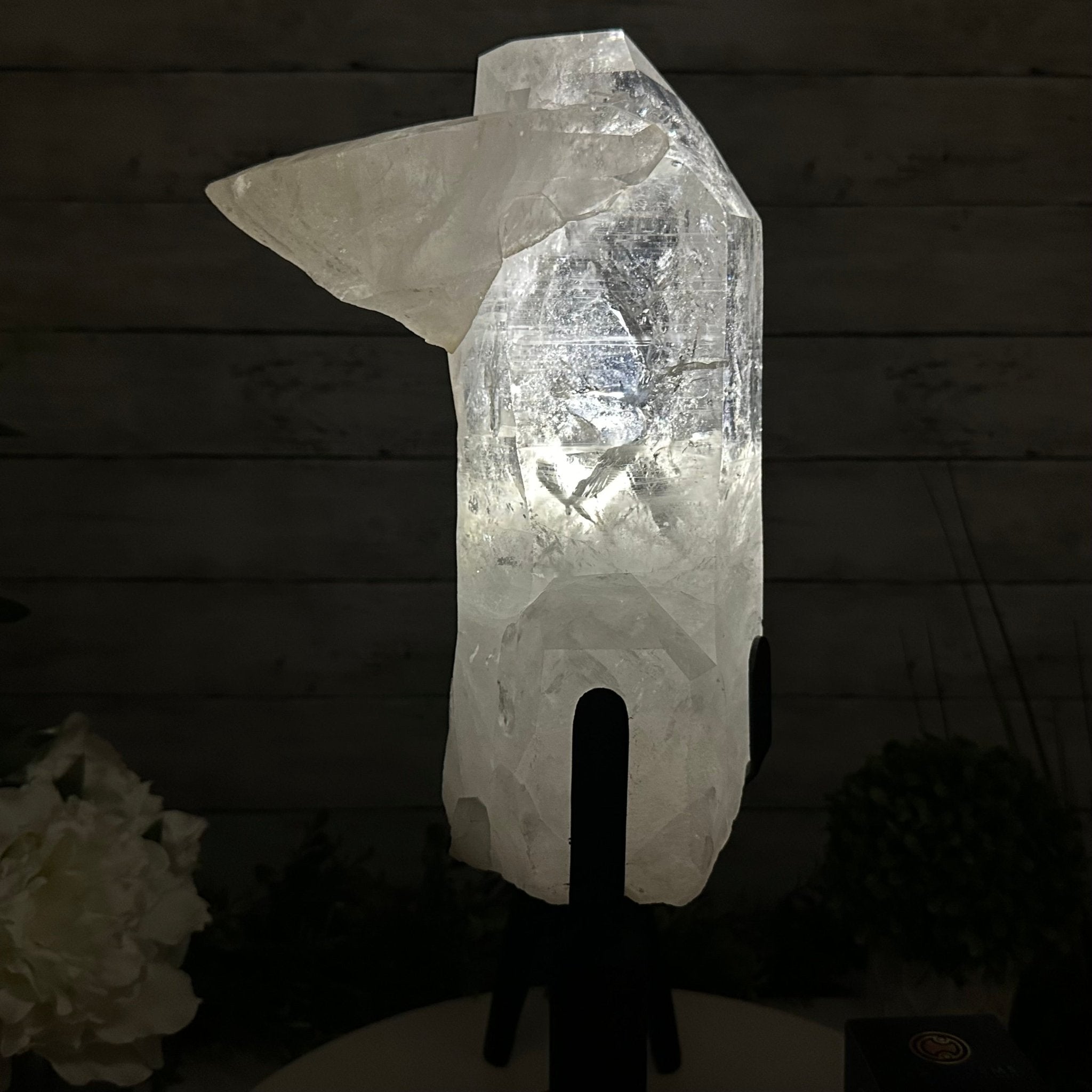 Super Quality Clear Quartz Point on a Rotating Stand, 15.9 lbs & 17.8" Tall #3120CQ-003 - Brazil GemsBrazil GemsSuper Quality Clear Quartz Point on a Rotating Stand, 15.9 lbs & 17.8" Tall #3120CQ-003Crystal Points3120CQ-003