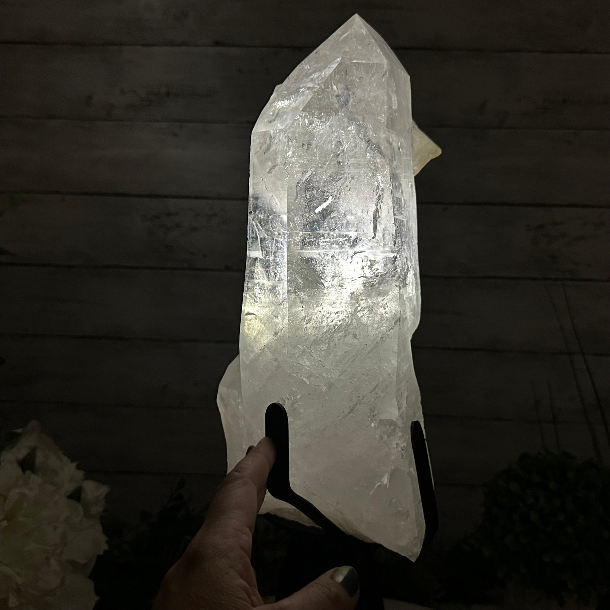 Super Quality Clear Quartz Point on a Rotating Stand, 15.9 lbs & 17.8" Tall #3120CQ-003 - Brazil GemsBrazil GemsSuper Quality Clear Quartz Point on a Rotating Stand, 15.9 lbs & 17.8" Tall #3120CQ-003Crystal Points3120CQ-003