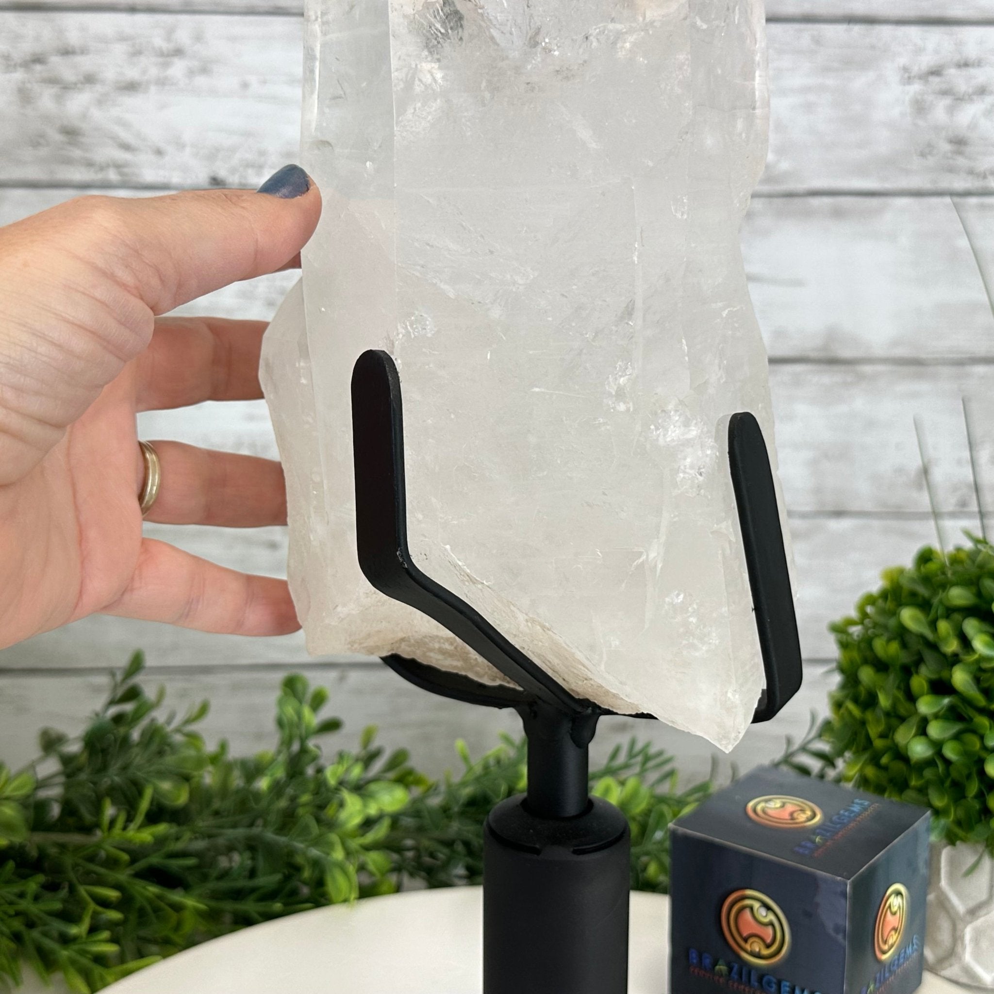 Super Quality Clear Quartz Point on a Rotating Stand, 15.9 lbs & 17.8" Tall #3120CQ-003 - Brazil GemsBrazil GemsSuper Quality Clear Quartz Point on a Rotating Stand, 15.9 lbs & 17.8" Tall #3120CQ-003Crystal Points3120CQ-003