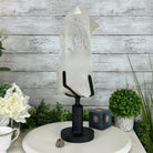 Super Quality Clear Quartz Point on a Rotating Stand, 15.9 lbs & 17.8" Tall #3120CQ-003 - Brazil GemsBrazil GemsSuper Quality Clear Quartz Point on a Rotating Stand, 15.9 lbs & 17.8" Tall #3120CQ-003Crystal Points3120CQ-003