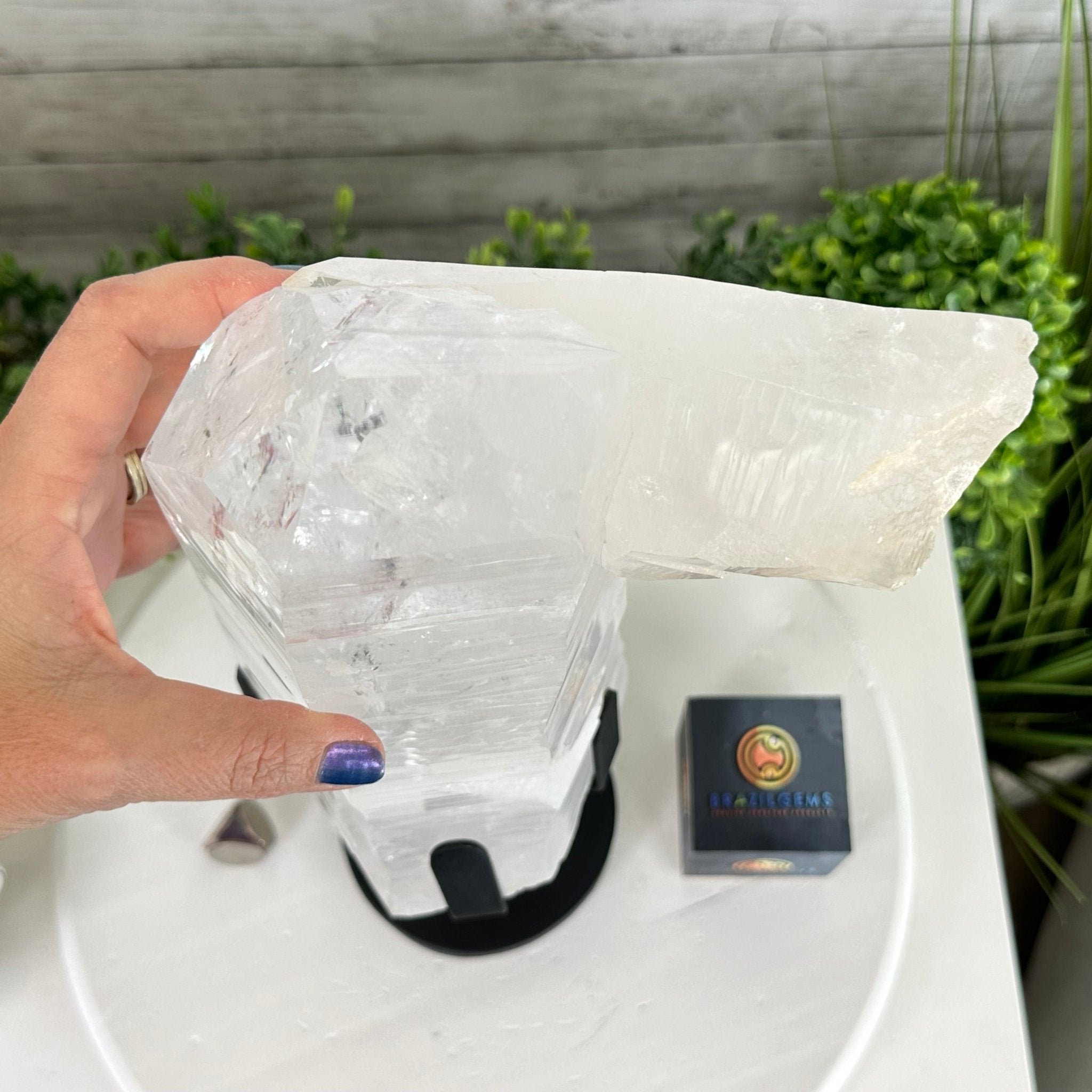 Super Quality Clear Quartz Point on a Rotating Stand, 15.9 lbs & 17.8" Tall #3120CQ-003 - Brazil GemsBrazil GemsSuper Quality Clear Quartz Point on a Rotating Stand, 15.9 lbs & 17.8" Tall #3120CQ-003Crystal Points3120CQ-003