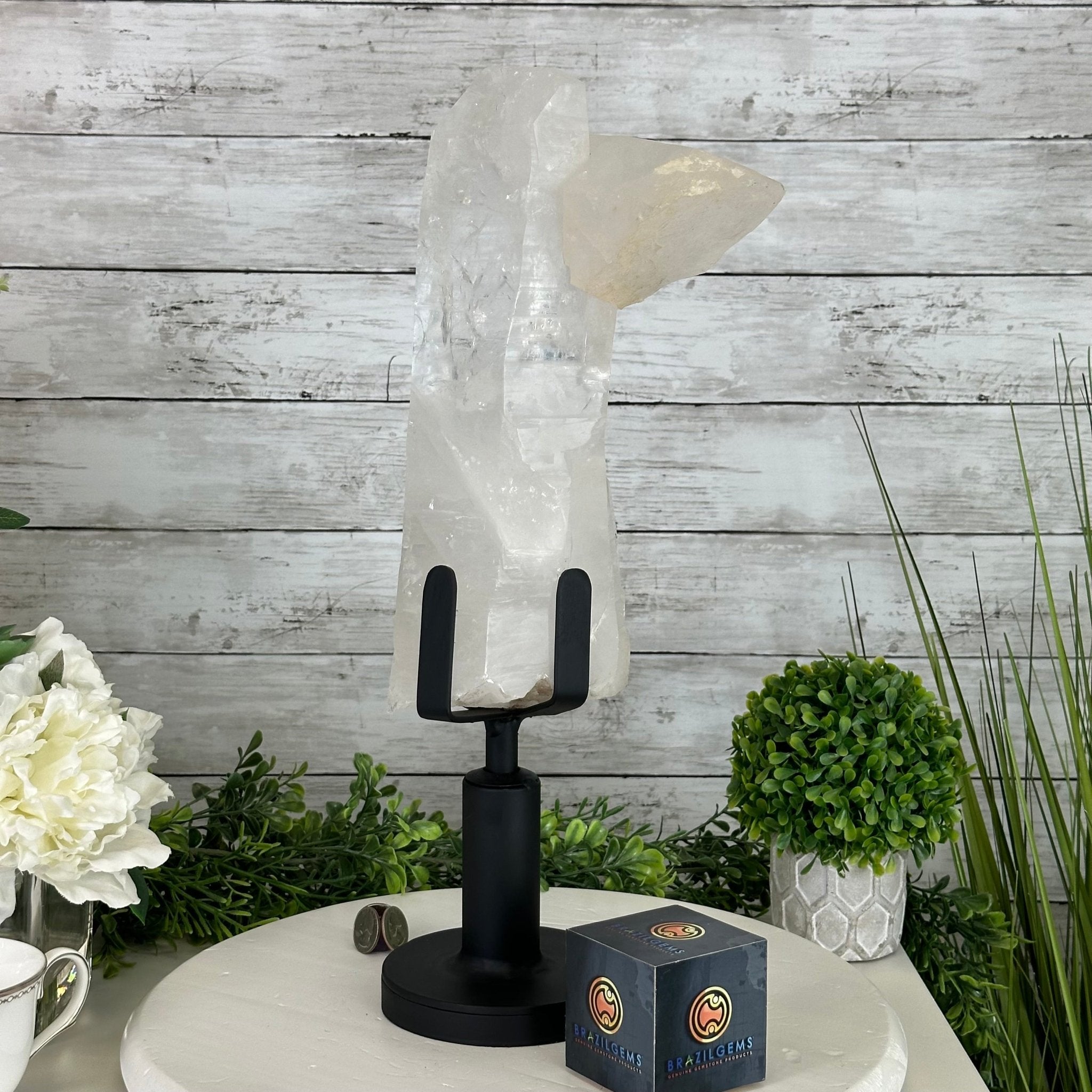 Super Quality Clear Quartz Point on a Rotating Stand, 15.9 lbs & 17.8" Tall #3120CQ-003 - Brazil GemsBrazil GemsSuper Quality Clear Quartz Point on a Rotating Stand, 15.9 lbs & 17.8" Tall #3120CQ-003Crystal Points3120CQ-003