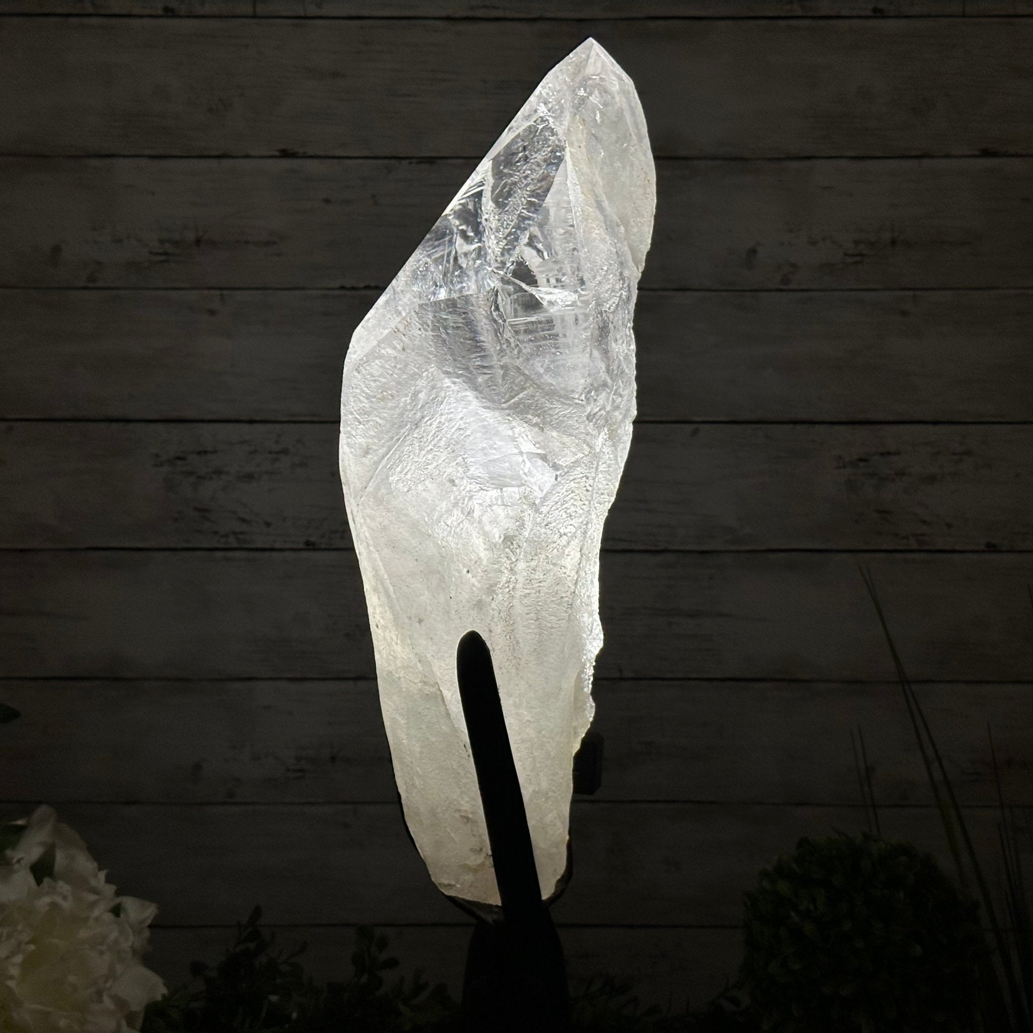 Super Quality Clear Quartz Point on a Rotating Stand, 16.5 lbs & 21.6" Tall #3120CQ-004 - Brazil GemsBrazil GemsSuper Quality Clear Quartz Point on a Rotating Stand, 16.5 lbs & 21.6" Tall #3120CQ-004Crystal Points3120CQ-004