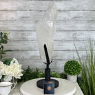 Super Quality Clear Quartz Point on a Rotating Stand, 16.5 lbs & 21.6" Tall #3120CQ-004 - Brazil GemsBrazil GemsSuper Quality Clear Quartz Point on a Rotating Stand, 16.5 lbs & 21.6" Tall #3120CQ-004Crystal Points3120CQ-004