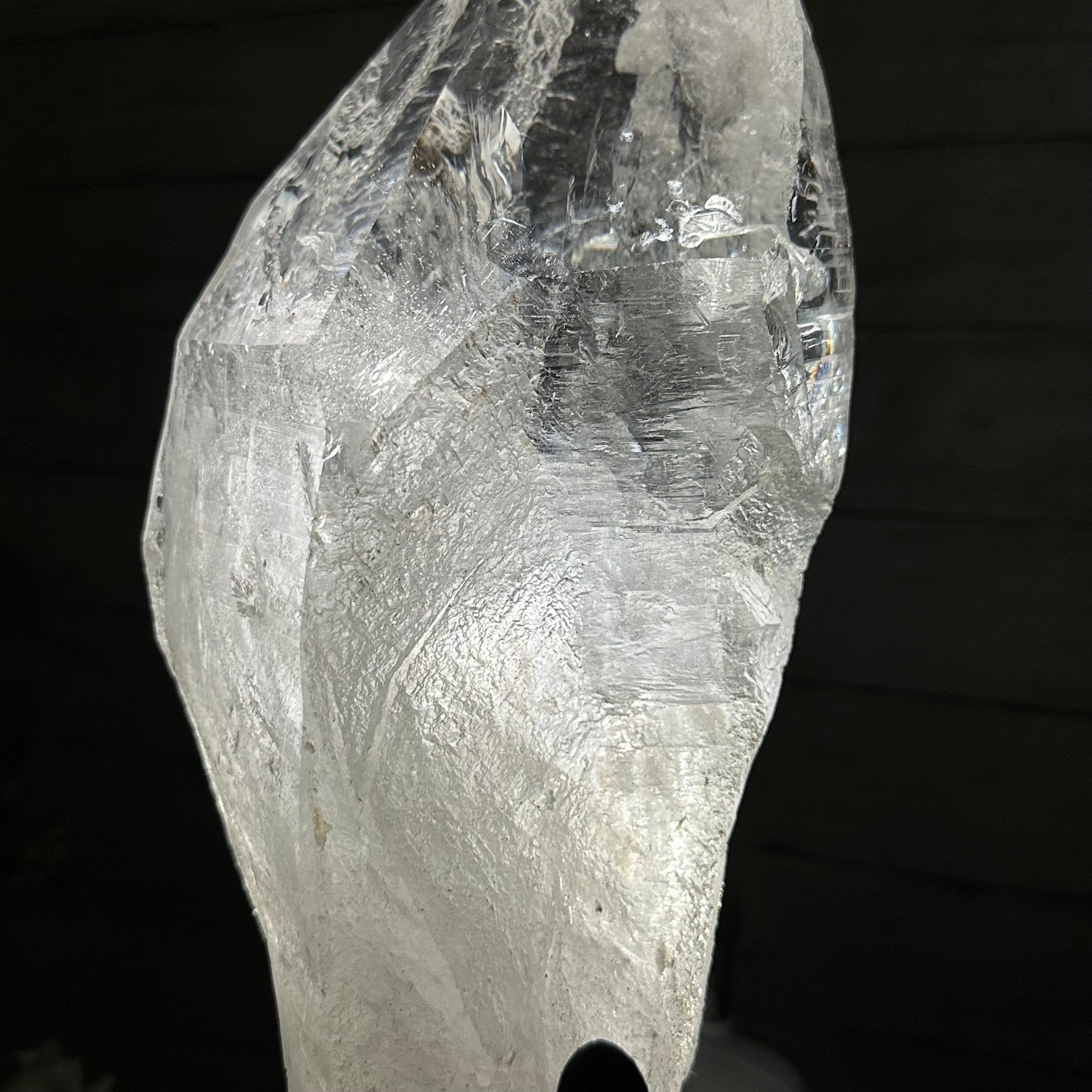 Super Quality Clear Quartz Point on a Rotating Stand, 16.5 lbs & 21.6" Tall #3120CQ-004 - Brazil GemsBrazil GemsSuper Quality Clear Quartz Point on a Rotating Stand, 16.5 lbs & 21.6" Tall #3120CQ-004Crystal Points3120CQ-004