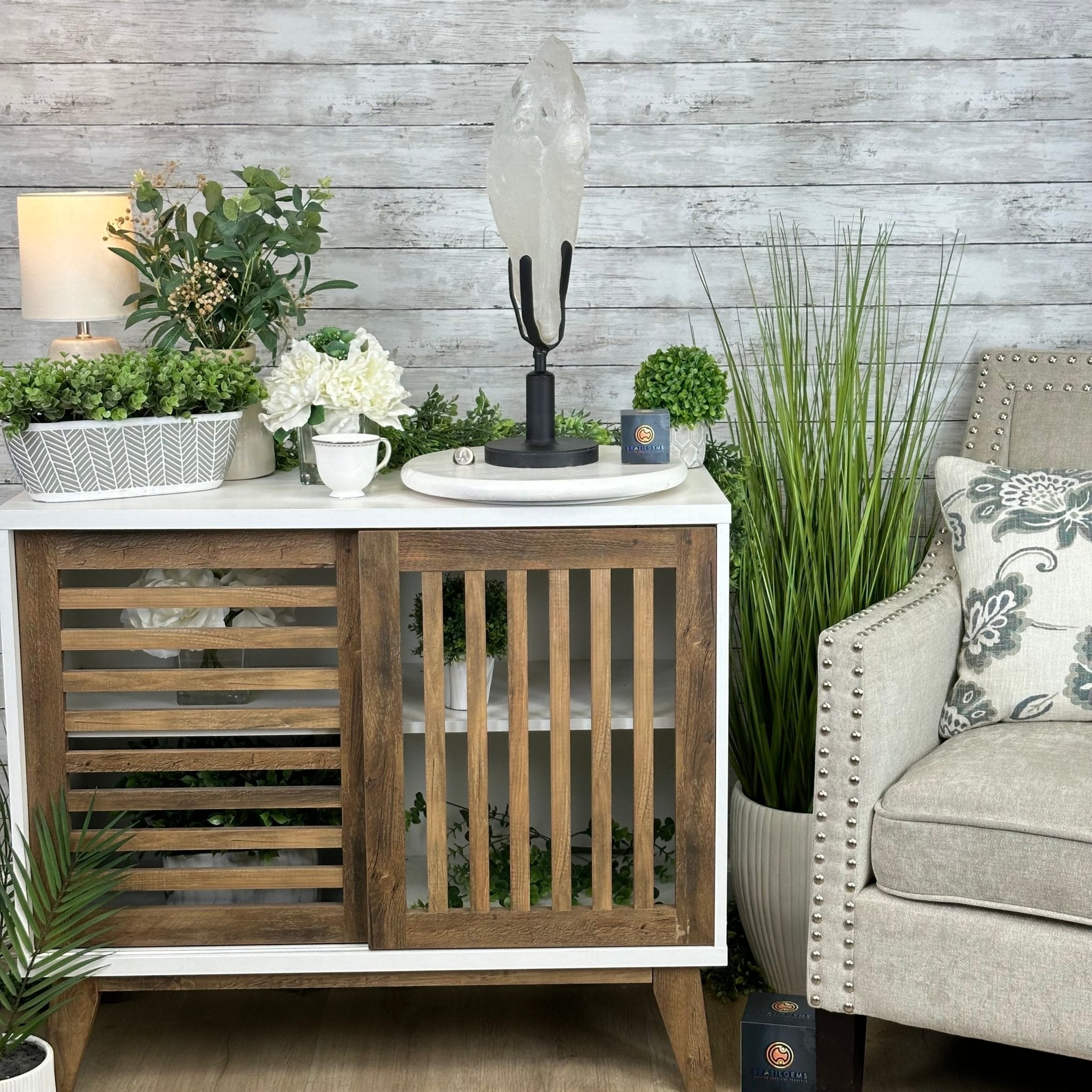 Super Quality Clear Quartz Point on a Rotating Stand, 16.5 lbs & 21.6" Tall #3120CQ-004 - Brazil GemsBrazil GemsSuper Quality Clear Quartz Point on a Rotating Stand, 16.5 lbs & 21.6" Tall #3120CQ-004Crystal Points3120CQ-004