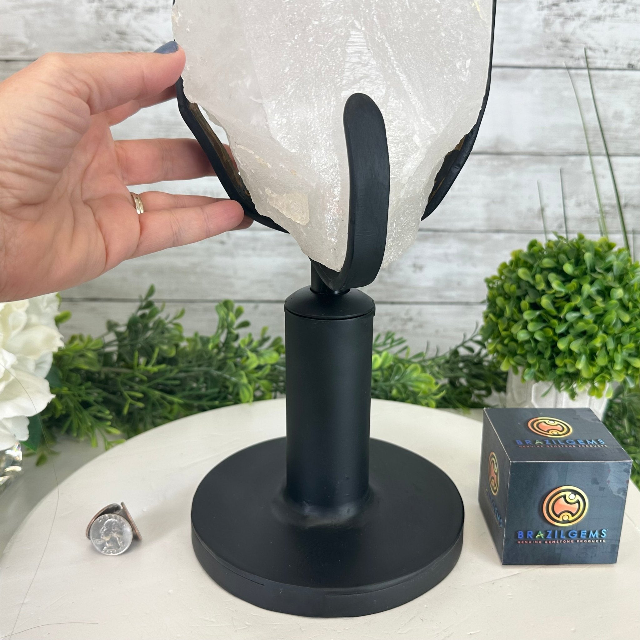 Super Quality Clear Quartz Point on a Rotating Stand, 28.9 lbs & 25.4" Tall #3120CQ-006 - Brazil GemsBrazil GemsSuper Quality Clear Quartz Point on a Rotating Stand, 28.9 lbs & 25.4" Tall #3120CQ-006Crystal Points3120CQ-006
