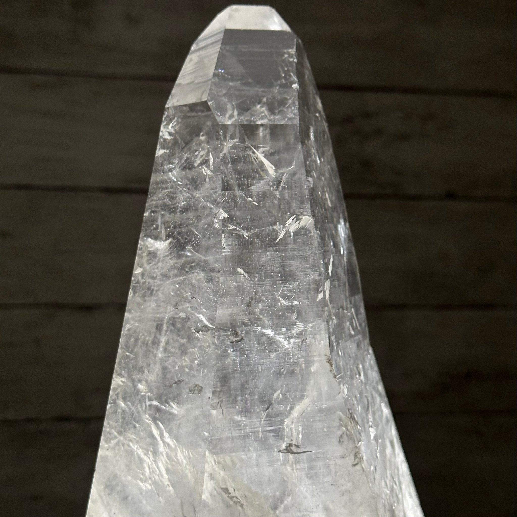 Super Quality Clear Quartz Point on a Rotating Stand, 28.9 lbs & 25.4" Tall #3120CQ-006 - Brazil GemsBrazil GemsSuper Quality Clear Quartz Point on a Rotating Stand, 28.9 lbs & 25.4" Tall #3120CQ-006Crystal Points3120CQ-006