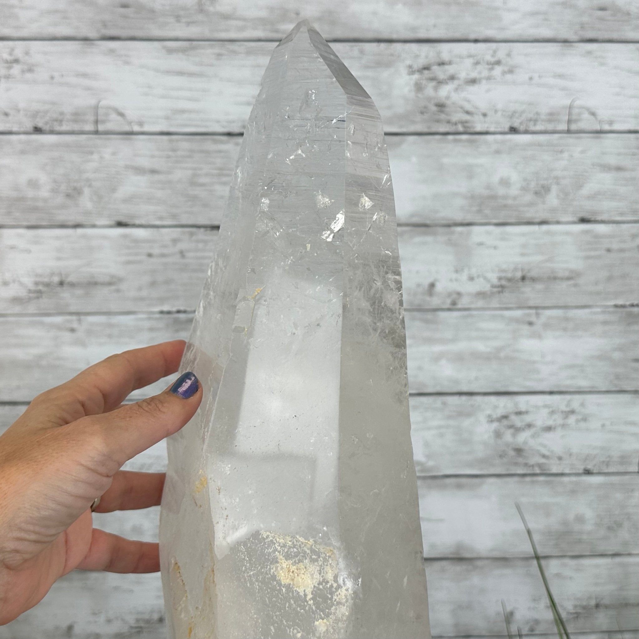 Super Quality Clear Quartz Point on a Rotating Stand, 28.9 lbs & 25.4" Tall #3120CQ-006 - Brazil GemsBrazil GemsSuper Quality Clear Quartz Point on a Rotating Stand, 28.9 lbs & 25.4" Tall #3120CQ-006Crystal Points3120CQ-006