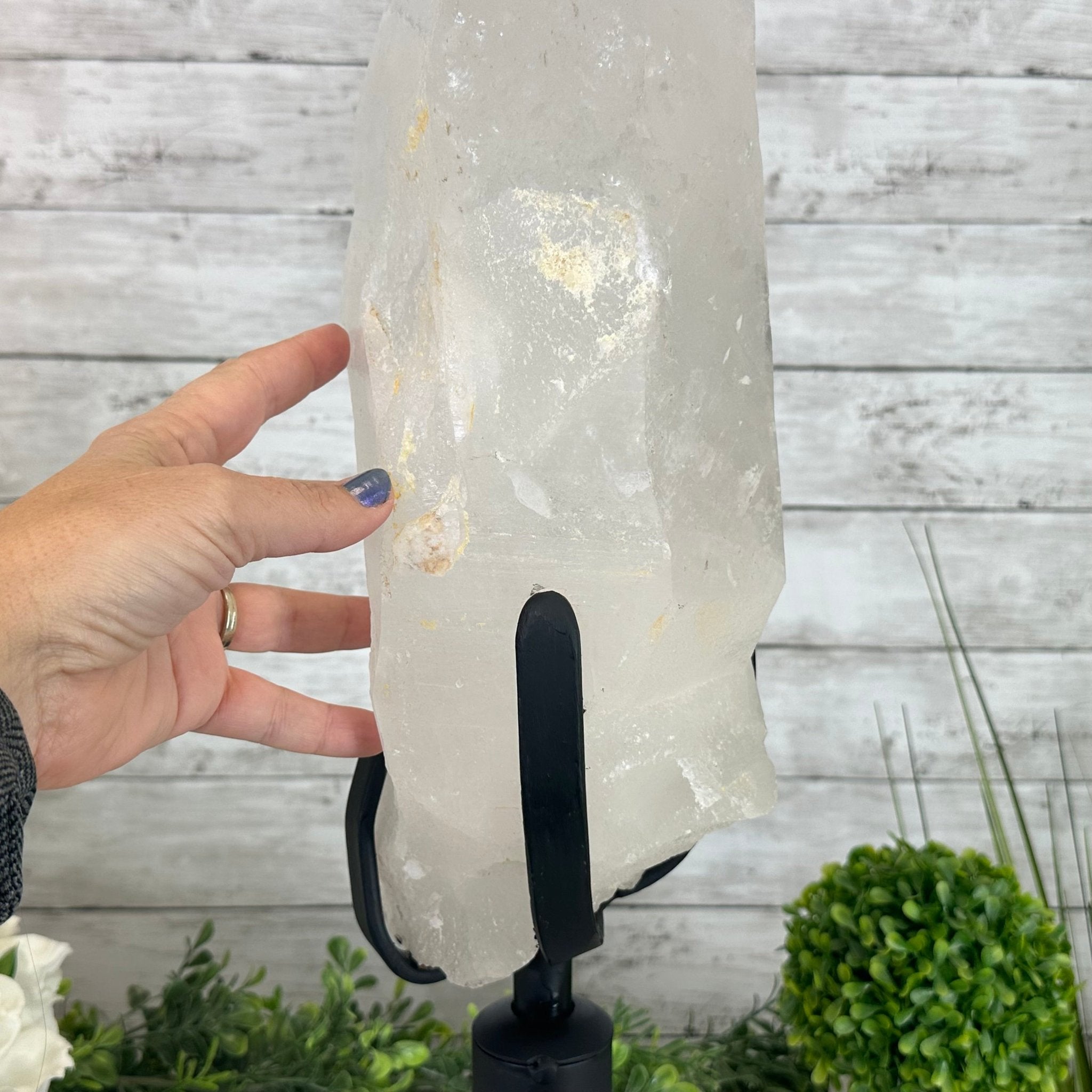 Super Quality Clear Quartz Point on a Rotating Stand, 28.9 lbs & 25.4" Tall #3120CQ-006 - Brazil GemsBrazil GemsSuper Quality Clear Quartz Point on a Rotating Stand, 28.9 lbs & 25.4" Tall #3120CQ-006Crystal Points3120CQ-006