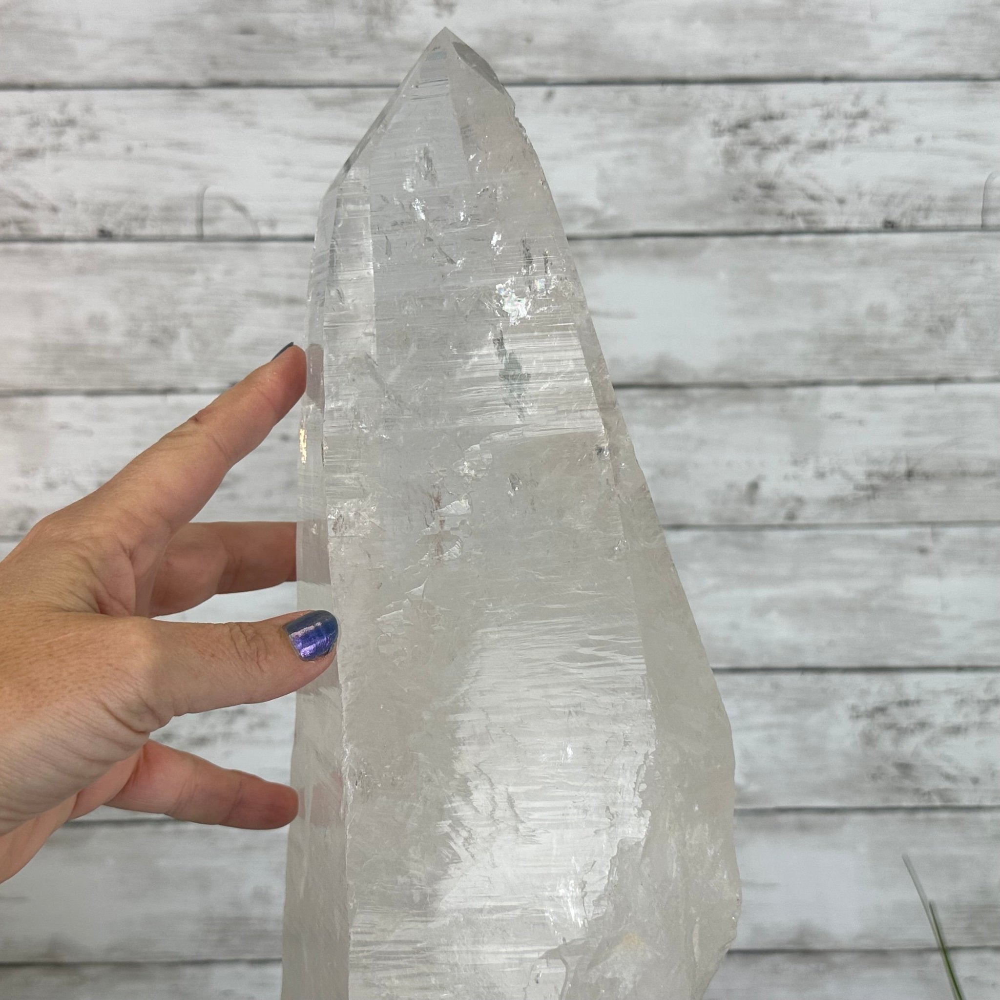 Super Quality Clear Quartz Point on a Rotating Stand, 28.9 lbs & 25.4" Tall #3120CQ-006 - Brazil GemsBrazil GemsSuper Quality Clear Quartz Point on a Rotating Stand, 28.9 lbs & 25.4" Tall #3120CQ-006Crystal Points3120CQ-006