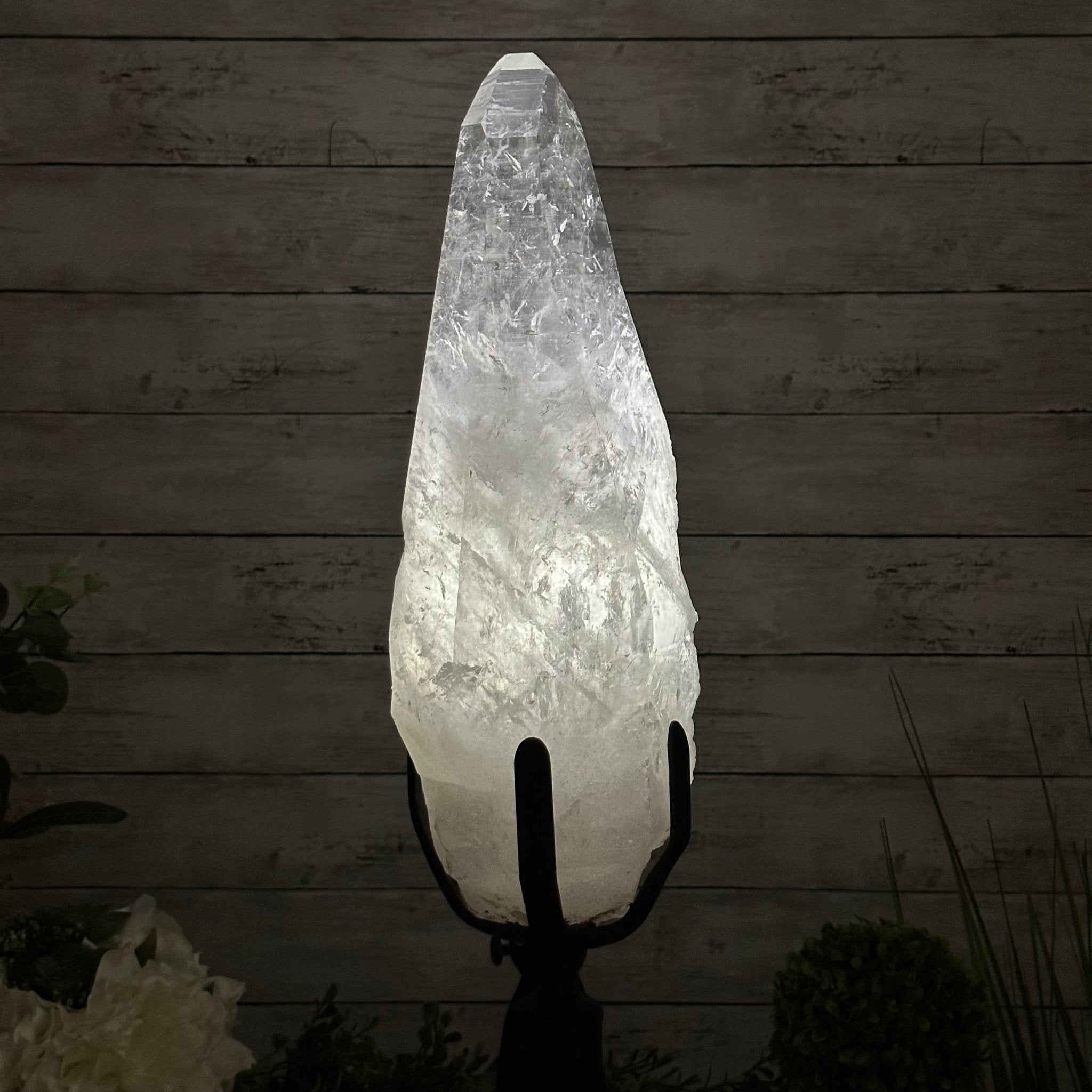 Super Quality Clear Quartz Point on a Rotating Stand, 28.9 lbs & 25.4" Tall #3120CQ-006 - Brazil GemsBrazil GemsSuper Quality Clear Quartz Point on a Rotating Stand, 28.9 lbs & 25.4" Tall #3120CQ-006Crystal Points3120CQ-006