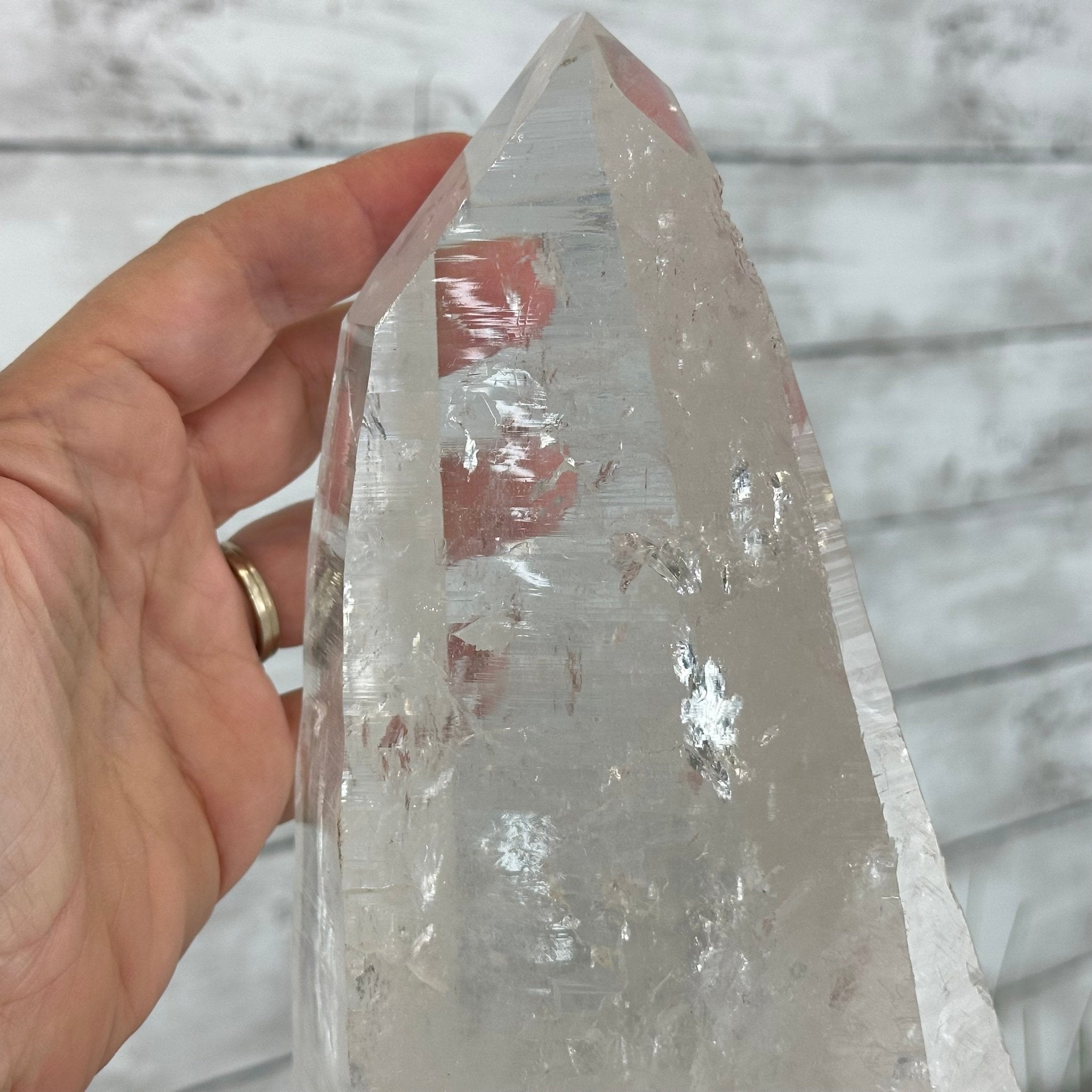 Super Quality Clear Quartz Point on a Rotating Stand, 28.9 lbs & 25.4" Tall #3120CQ-006 - Brazil GemsBrazil GemsSuper Quality Clear Quartz Point on a Rotating Stand, 28.9 lbs & 25.4" Tall #3120CQ-006Crystal Points3120CQ-006