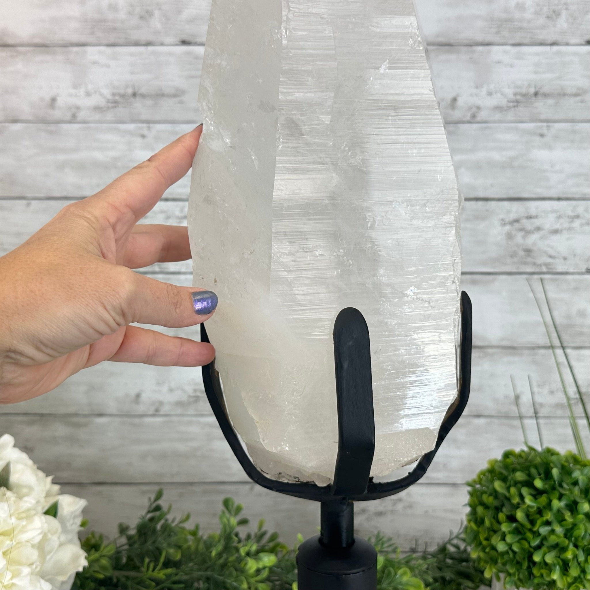 Super Quality Clear Quartz Point on a Rotating Stand, 28.9 lbs & 25.4" Tall #3120CQ-006 - Brazil GemsBrazil GemsSuper Quality Clear Quartz Point on a Rotating Stand, 28.9 lbs & 25.4" Tall #3120CQ-006Crystal Points3120CQ-006